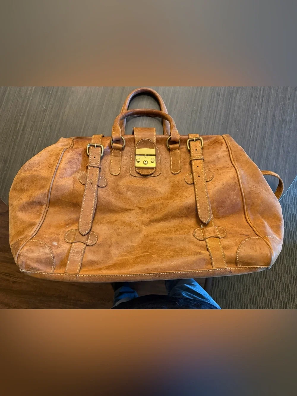 Mulholland Brothers Full-Grain Leather Safari Bag– Made in USA